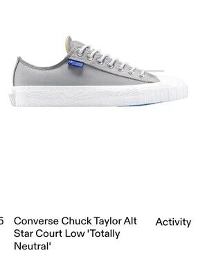 368. NWOT - Converse Chuck Taylor Alt Star Court Low 'Totally Neutral'